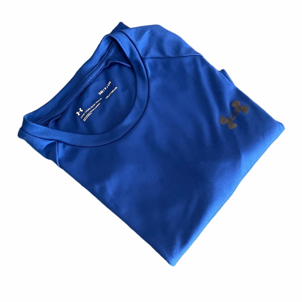 Under Armour Blue Loose Fit Heat Gear T-Shirt Size Small